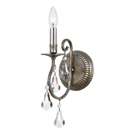 Crystorama One Light Olde Silver Wall Light 5011-OS-CL-MWP